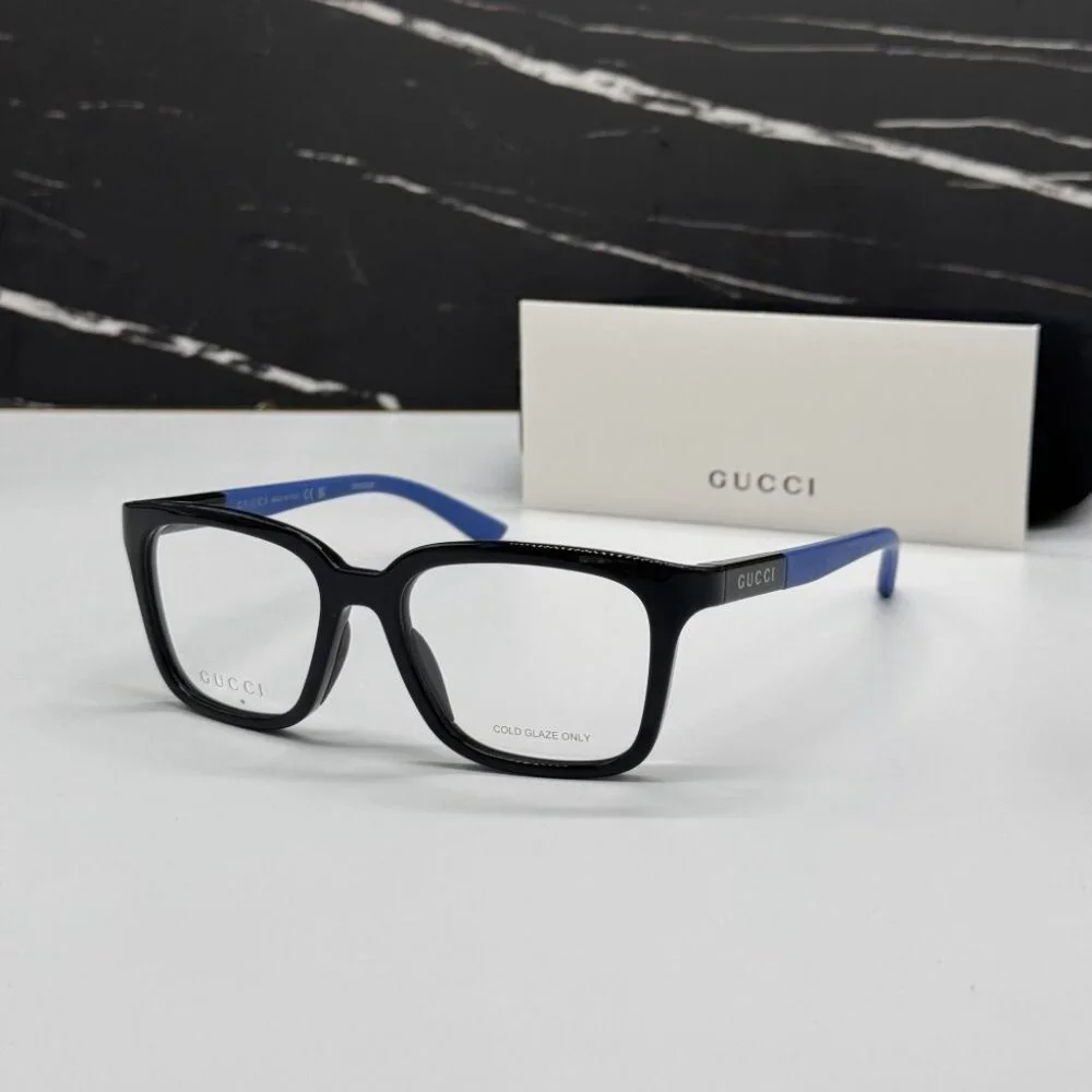 NEW GG1738O 004 GUCCI EYEGLASSES BLACK/BLUE MEN EYEWEAR GUCCI